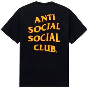 Size Small Anti Social Social Club Black Tee with Orange Text